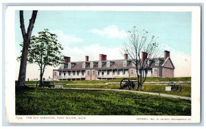 c1905 Panoramic View Of The Old Barracks Fort Wayne Michigan MI Antique Postcard 