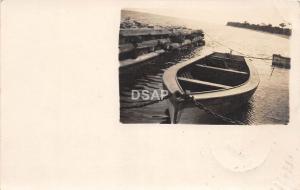 B49/ Sylvania Ohio Postcard Real Photo RPPC c1910 Lake Erie? Boat Dock