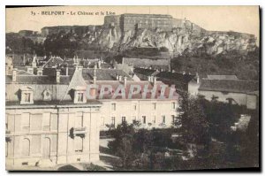 Old Postcard Belfort Castle and Lion