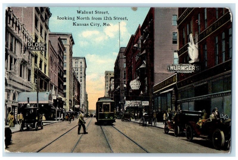 2003 Walnut Street North 12th Street Streetcar Kansas City Missouri MO Postcard
