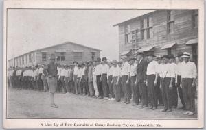 Military, WWII, A Line-up of Raw Recruits at camp Zachary Taylor, Louisville, KY