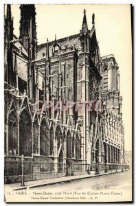 Old Postcard Paris Notre Dame Street North Coast cloister of Notre Dame