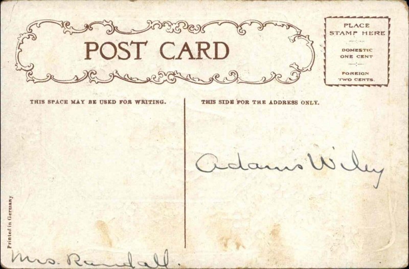 Christmas Santa Claus Beige Brown Suit Children Embossed c1900s-20s Postcard