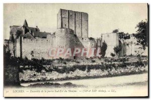 Old Postcard Loches Together Part South East XI and XII century Donjon