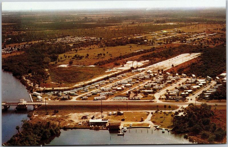 Sun N Fun Trailer Park, Fort Myers Florida Route 4 Aerial View Postcard H04