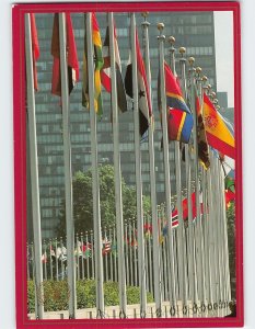 Postcard Row of Flags of Member States at UN Headquarters New York USA