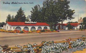Valley Motel Santa Maria California linen postcard