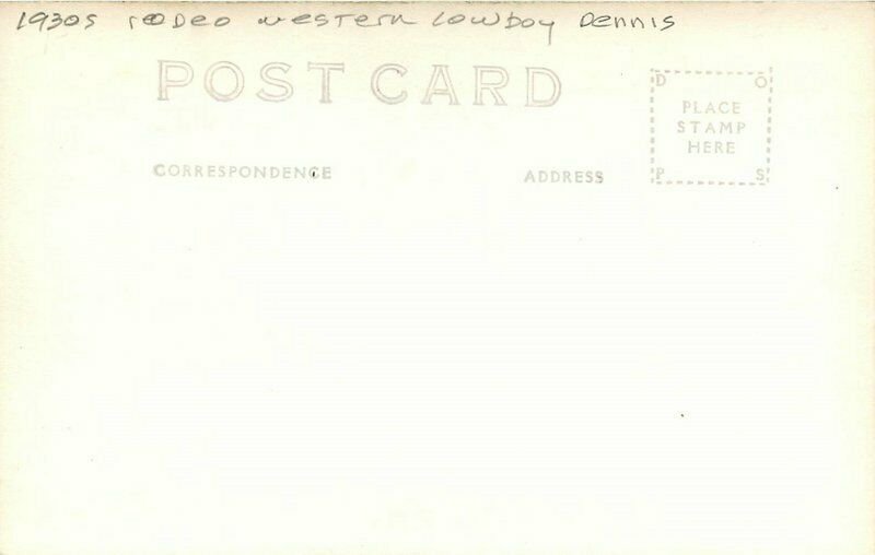 Cowboy Dennis Rodeo Western Pendleton Oregon 1930s RPPC Photo Postcard 8137 