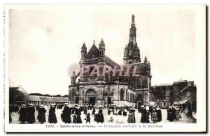 Postcard Old Ste Anne d Auray Procession Returning to the Basilica