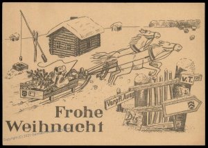 Germany 1940s Unit Weihnacht Christmas Card Cover UNUSED 100732