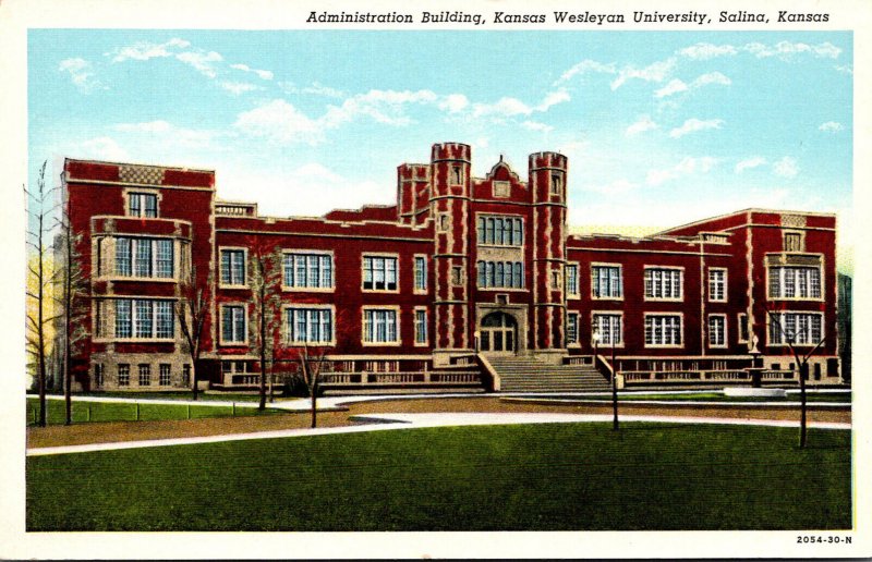 Kansas  Salina Administration Building Kansas Wesleyan University Curteich