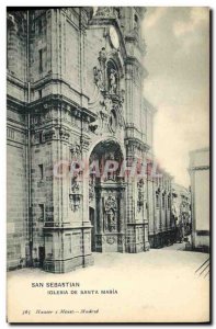 Postcard Old San Sebastian Iglesia De Santa Maria