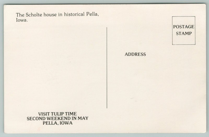 Pella Iowa~Scholte House~Vintage Postcard