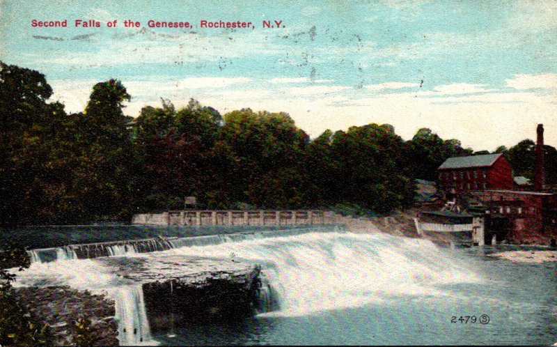 New York Rochester Second Falls Of The Genesee 1918