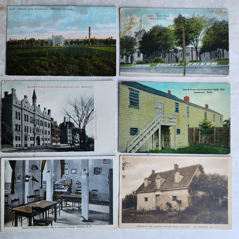 LOT of 61 ANTIQUE POSTCARDS - PRISONS