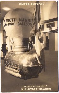 Menotti Nanni Sub Hydro Balloon Submarine Chicago Expo Real Photo RPPC Postcard