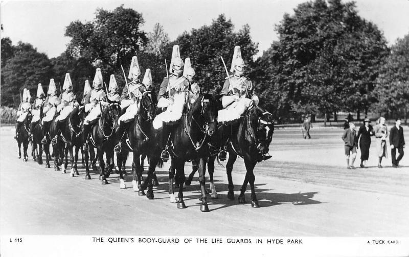 B85920 the queens body guard of the life guards in hyde park military  london uk