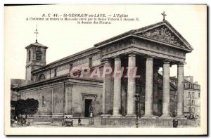 Postcard Old Saint Germain En Laye L & # 39Eglise