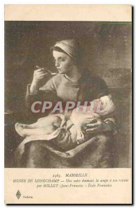 Old Postcard Marseille Museum of Longchamp a Mere giving soup to her child by...