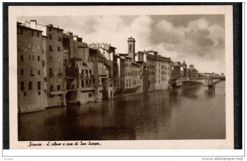 FIRENZE, Toscana, Italy, 1900-1910's; L'usrno E Case Di San Jacopo
