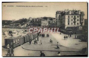 Old Postcard Dinard Promenade des Allies and the Beach