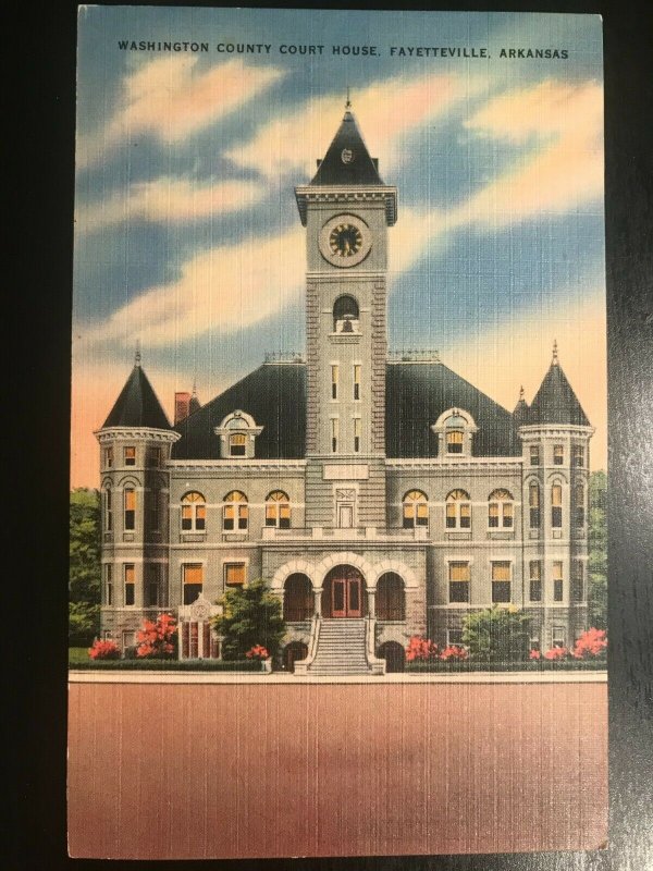 Vintage Postcard 1930-1945 Washington Cty Court House Fayetteville Arkansas (AR)