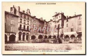 Villefranche-de-Rouergue - Place Notre Dame - Old Postcard