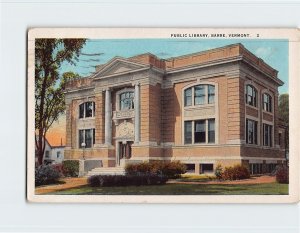 Postcard Public Library, Barre, Vermont