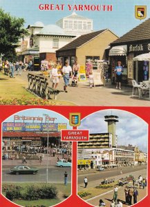 Great Yarmouth Fish & Chip Shop & Hamburger Bar Krankies 1980s Postcard