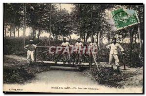 Old Postcard Militaria Mailly the Camp A bridge on & # 39Huitrelle