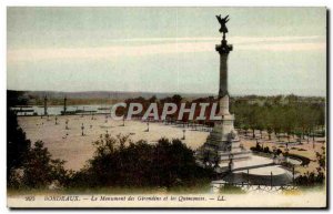 Old Postcard Bordeaux Girondins Monument and Inconjunctions