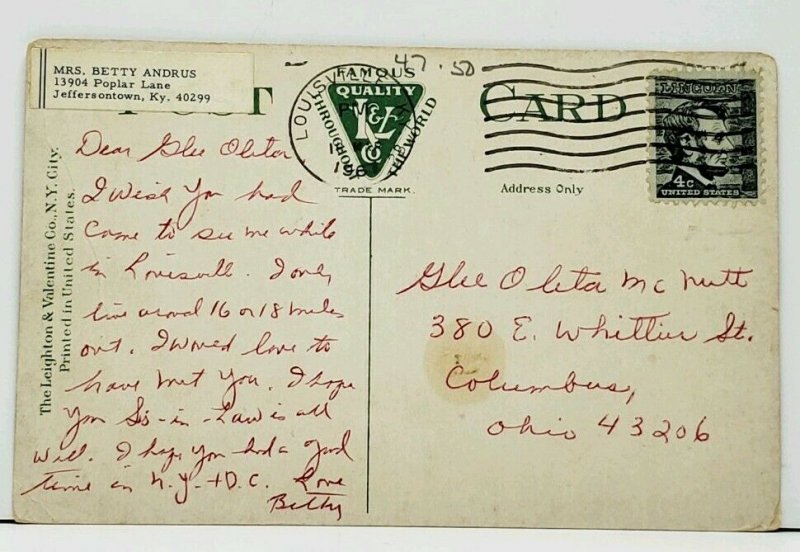 Harrisburg  Pa View on Reservoir Park Postcard I11