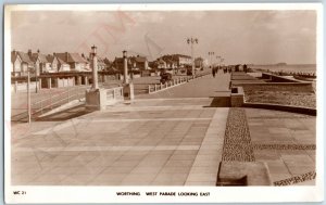 c1940s Worthing, West Sussex, England RPPC West Parade Pier Fancy Tokim UK A187