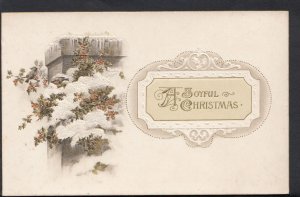 Greetings Postcard - A Joyful Christmas - Snow, Flowers and Birds  RS1824