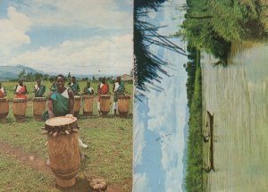 Burundi Drums Canoe Boats African Drummer Postcard