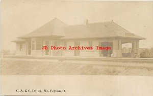 Depot, Ohio, Mount Vernon, RPPC, Cleveland Akron & Canton Railroad Station
