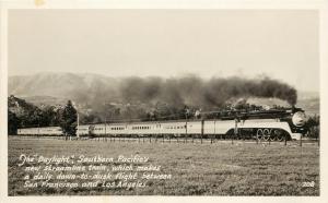 RPPC Postcard Southern Pacific Streamline Train Daylight San Francisco-L.A. CA