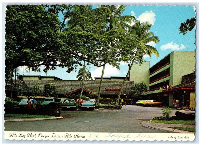 1976 Hilo Bay Hotel Banyan Drive Exterior Building Hilo Hawaii Vintage Postcard