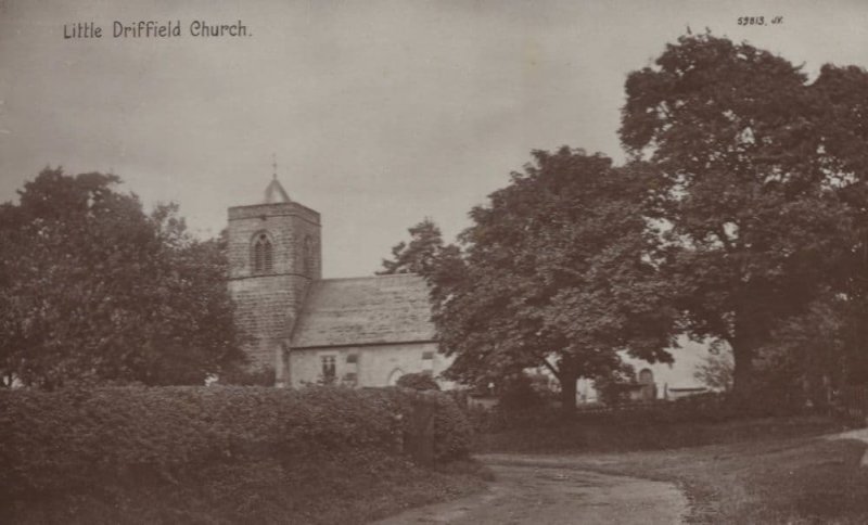 Little Driffield Church Yorkshire Real Photo Old Postcard