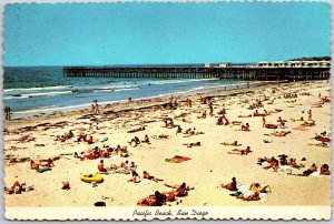 1977 Pacific Beach San Diego California Crystal Pier Mission Bay Posted Postcard