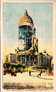 San Franciscos Shatter City Hall Antique Undivided Back Postcard Antique UNP