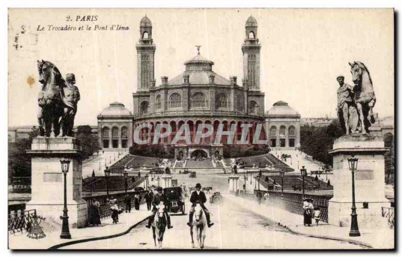 Old Postcard Paris The bridge & # 39iena and Trocadero