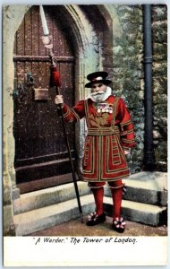 Postcard - A Warder, The Tower of London, England