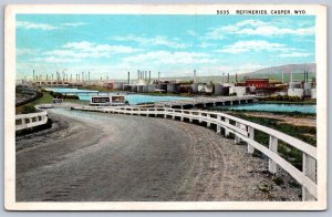 K51/ Casper Wyoming Postcard c1910 Oil Refinery Tanks 307