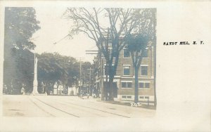 Postcard RPPC C-1910 New York Sandy Hill Hudson Falls Trolley tracks NY24-2733