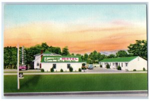 Lewiston Idaho Postcard Evergreen Motel Exterior Signage Building c1940 Unposted