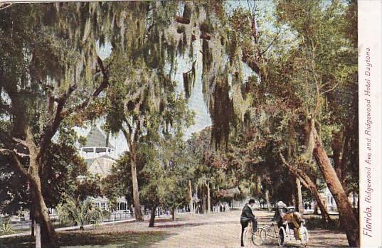 Florida Daytone Bicycles On Ridgewood Avenue Showing Ridgewood Hotel 1916