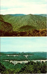 Petros, TN Tennessee  STALLION MOUNTAIN Before & After Strip Mining  Postcard