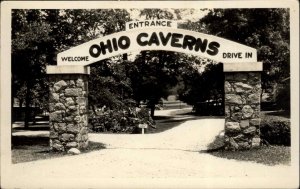 West Liberty Ohio OH Ohio Caverns Entrance Real Photo Vintage Postcard