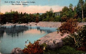 Maine Bar Harbor Kenarden Lodge End Of Shore Path Curteich
